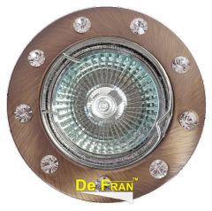 Точечный светильник De Fran FT 192 AB "Поворотный в центре", "стразы" бронза MR16 1 x 50 вт