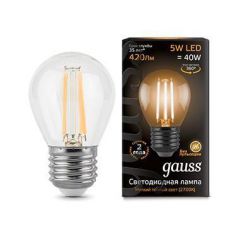  Gauss Лампа светодиодная филаментная E27 5W 2700K прозрачная 105802105