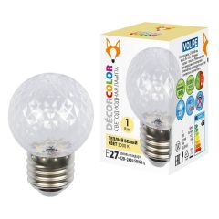  Volpe Лампа светодиодная E27 1W 3000K прозрачная LED-D45-1W/3000K/E27/CL/С PINEAPPLE UL-00010064
