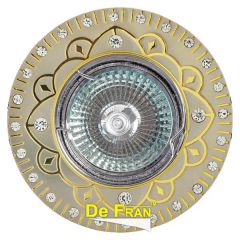 Точечный светильник De Fran FT 194 SNG "Поворотный в центре", "стразы" сатин-никель + золото MR16 1 x 50 вт