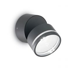 Уличный настенный светодиодный светильник Ideal Lux Omega Round AP1 Antracite