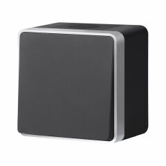  Werkel W5010234/ Выключатель одноклавишный влагозащищенный Gallant (черный с серебром) W5010234