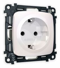 Розетка с заземлением и со шторкой, без рамки Ambrella Volt Quant MO207010