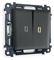 Выключатель проходной двухклавишный с подсветкой Ambrella Volt Quant MA904030