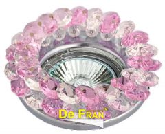 Точечный светильник De Fran FT 860 CHpk "Стекло с камнями" хром + розовый MR16 1 x 50 вт