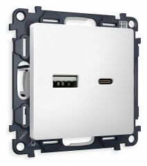 Розетка 2хUSB type A и C без рамки Ambrella Volt Quant MA131010