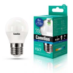 Лампа светодиодная Camelion E27 8W 6500K LED8-G45/865/E27 13373