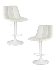 Набор 2 шт Стул барный Dobrin TAILOR WHITE, белый PU