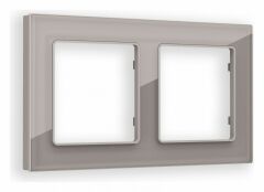 Рамка на 2 поста Ambrella Volt Platos Стекло органическое AF330502