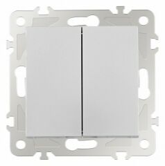 Выключатель двухклавишный без рамки Arte Milano 206 206.30-2.silver
