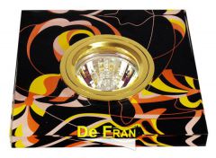 Точечный светильник De Fran FT 791 "Роспись Квадрат" золото / черный + золото MR16 1 x 50 вт