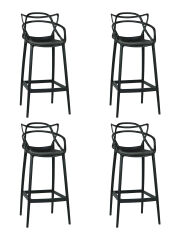 Набор 4 шт Стул барный Dobrin MASTERS BAR, чёрный (B-03)