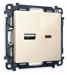 Розетка 2хUSB type A и C без рамки Ambrella Volt Quant MA311010