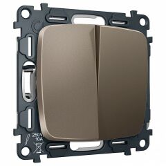 Выключатель перекрестный двухклавишный без рамки Ambrella Volt OMEGA MO633030