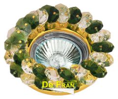 Точечный светильник De Fran FT 860 Gg "Стекло с камнями" золото + зеленый MR16 1 x 50 вт