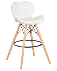 Стул барный Dobrin LMZL-302B BUTTERFLY BAR, ножки светлый бук, цвет белый