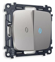 Выключатель проходной двухклавишный с подсветкой без рамки Ambrella Volt Quant MO504040