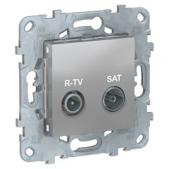  Schneider Electric UNICA NEW розетка R-TV/SAT, проходная, алюминий
