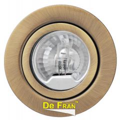 Точечный светильник De Fran FT 9216 Art1 A мебельный с прозрачным стеклом + лампа в комп. античное золото G4 1 x 20 вт
