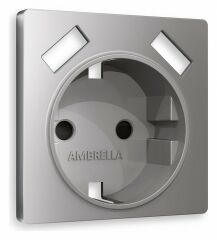Накладка для розетки с заземлением и со шторками и 2хUSB type A Ambrella Volt Quant AP5090