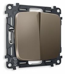 Выключатель проходной двухклавишный без рамки Ambrella Volt Quant MO633020