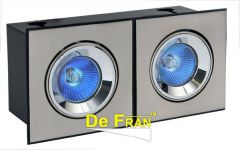 Светильник De Fran DAR M41x2 карданный, два модуля, с трансформаторами и лампами сатин-никель MR16 1 x 50 вт