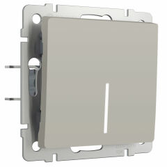  Werkel W1212104/ Выключатель одноклавишный проходной с подсветкой (дымчатый) W1212104