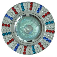 Точечный светильник De Fran FT 517 зеркальный со стразами хром зеркальный + стразы разноцветные MR16 1 x 50 вт