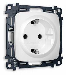 Розетка с заземлением и со шторкой, без рамки Ambrella Volt Quant MO127010