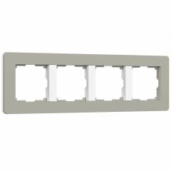  Werkel W0043067/ Рамка на 4 поста Split (дымчатый/белый, soft-touch) W0043067