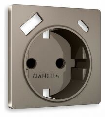 Накладка для розетки с заземлением и со шторками и 2хUSB type A и C Ambrella Volt Quant AP6400