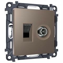 ТВ-розетка и розетка Ethernet RJ-45 без рамки Ambrella Volt ALFA MA642510