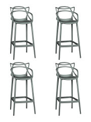 Набор 4 шт Стул барный Dobrin MASTERS BAR, тёмно-серый (GR-04)