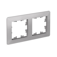  Systeme Electric ATLASDESIGN AIR 2-постовая РАМКА, АЛЮМИНИЙ/дымчатый черный