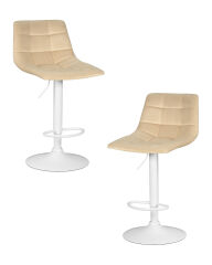 Набор 2 шт Стул барный Dobrin TAILOR WHITE, бежевый велюр (MJ9-10)