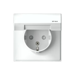  Systeme Electric ARTGALLERY РОЗЕТКА с заземл. со шт. с крышк, 16А, IP44, механизм, БЕЛЫЙ
