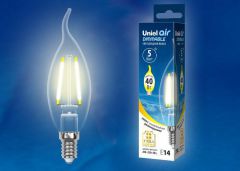 Лампа светодиодная Uniel LED-CW35-5W/WW/E14/CL/DIM GLA01TR картон