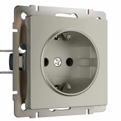  Werkel W1271104/ Розетка с заземлением и шторками (дымчатый) W1271104