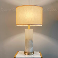 Настольная лампа Cloyd PARMENID T1 / выс. 62 см - алебастр - латунь (арт.30194)