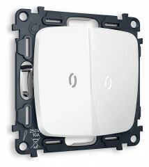 Выключатель проходной двухклавишный с подсветкой без рамки Ambrella Volt Quant MO124035