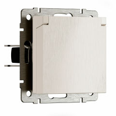  Werkel W1171213/ Розетка влагозащ. с зазем. с защит. крышкой и шторками N (перламутровый рифленый) W1171213