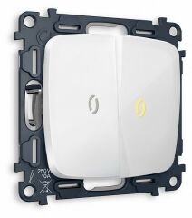 Выключатель проходной двухклавишный с подсветкой без рамки Ambrella Volt MO MO104030