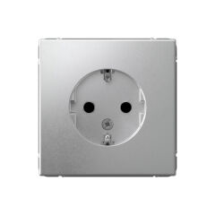  Systeme Electric ARTGALLERY РОЗЕТКА с заземлением со шторками, 16А, механизм, АЛЮМИНИЙ