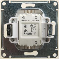  Schneider Electric GLOSSA 2-клавишный ВЫКЛЮЧАТЕЛЬ, сх.5, 10АХ, механизм, ПЕРЛАМУТР