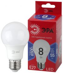 Лампа светодиодная Эра E27 8W 6500K матовая LED A60-8W-865-E27 Б0048502