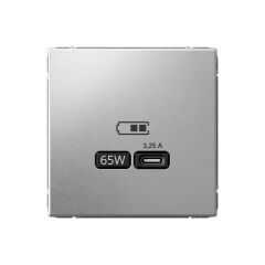  Systeme Electric ARTGALLERY USB РОЗЕТКА тип-С 65Вт высокоскор.заряд. QC, PD, механизм, АЛЮМИНИЙ