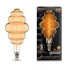  Gauss Лампа светодиодная филаментная E27 6W 2400K золотая 158802006