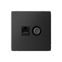  Systeme Electric ARTGALLERY РОЗЕТКА двойная ТВ + компьютерная RJ45, кат. 5Е, БАЗАЛЬТ