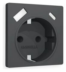 Накладка для розетки с заземлением и со шторками и 2хUSB type A и C Ambrella Volt Quant AP9100