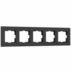  Werkel Рамка на 5 постов Slab (черный софт) W0052908